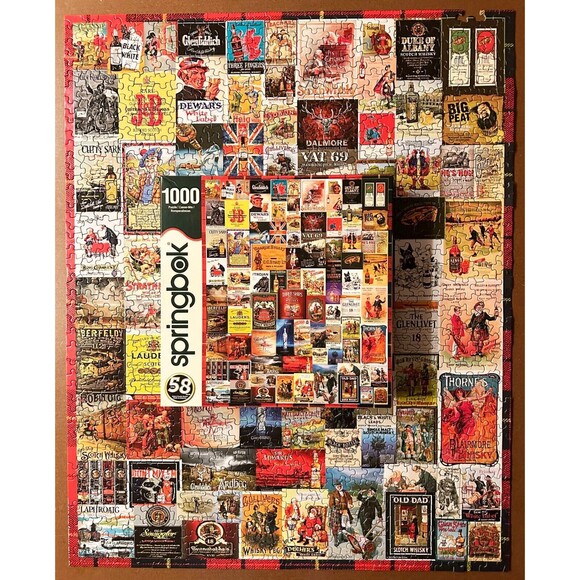 Whiskey and Scotch Springbok Puzzle 1000 Piece COMPLETE Dewar's-Jameson-Old Dad - Picture 2 of 8